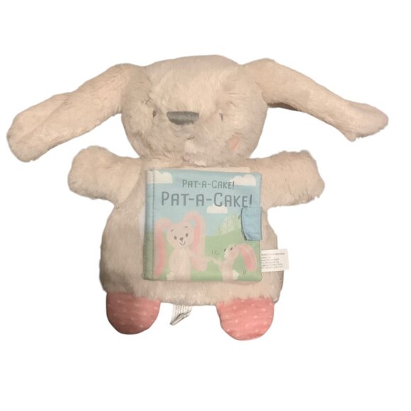 Demdaco Pat-A-Cake Puppy Plush Bunny Toy With Soft Book For Babies - Picture 1 of 9